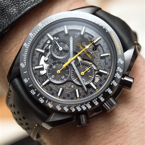 fake omega speedmaster dark side of the moon|omega speedmaster black ceramic price.